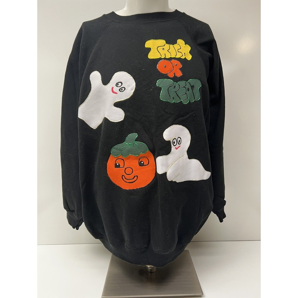 Hanes Sweatshirt Halloween Womens Iron-on Pumpkins Ghost Trick or Treat Size 4XL